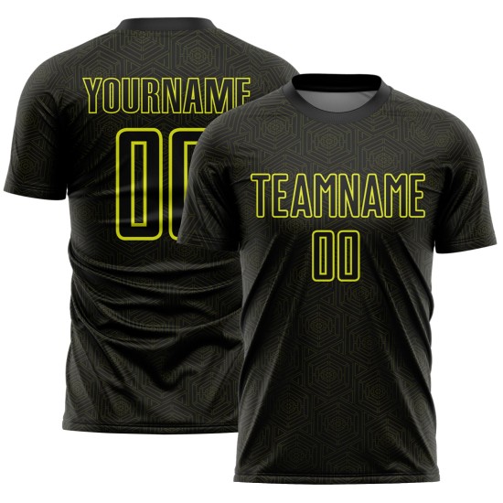 Shape Geometric Neon Sports Black Yellow Sublimation Custom Jersey Uniform Soccer Shape Geometric Neon Sports Black Yellow Sublimation Custom Jersey Uniform Soccer
